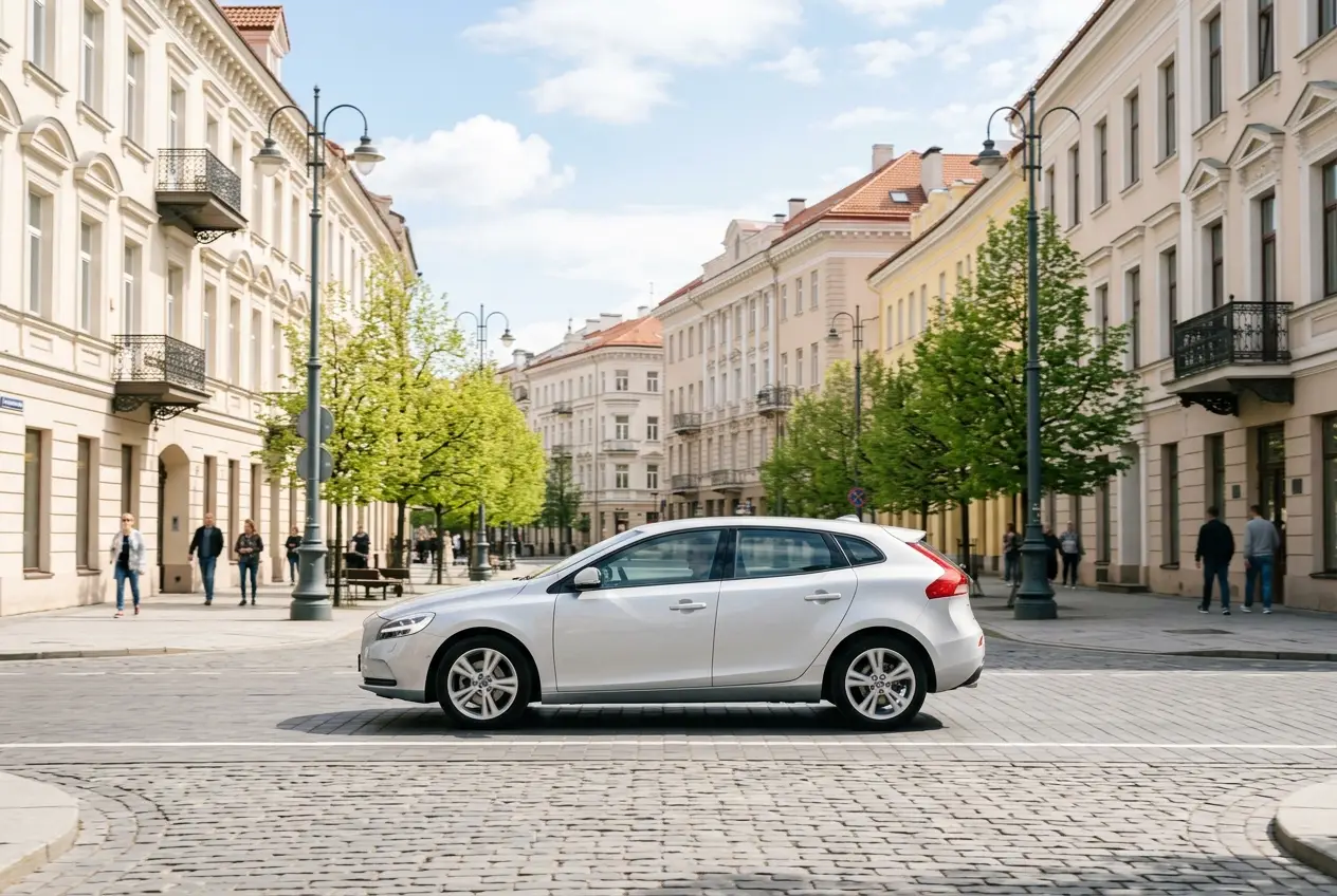 Automobilis Vilniaus senamiesčio gatvėje